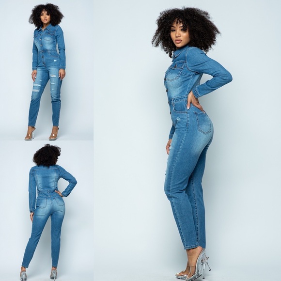 ✨Host Pick✨Jean Jumpsuit - Picture 3 of 10